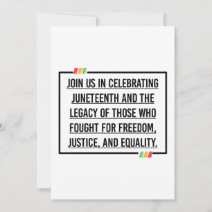Juneteenth Quotes, Freedom of African American. Invitation