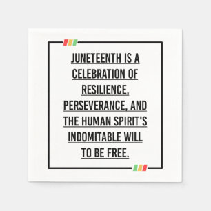 Juneteenth Quotes, Freedom of African American. Napkin