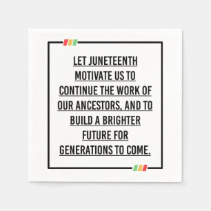 Juneteenth Quotes, Freedom of African American. Napkin