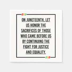 Juneteenth Quotes, Freedom of African American. Napkin