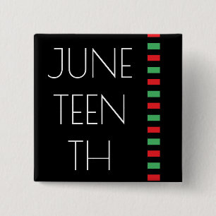 Juneteenth Red Black Green Freedom Celebration 2 Inch Square Button
