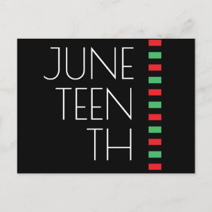 Juneteenth Red Black Green Freedom Celebration Holiday Postcard