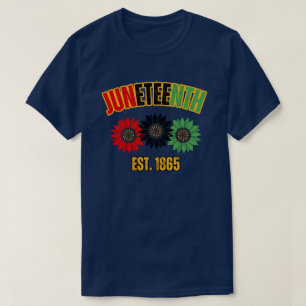 Juneteenth Red Black Green Sunflowers T-Shirt
