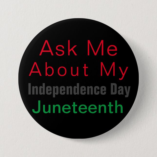 Juneteenth Red Black Green US Black History Button (Front)