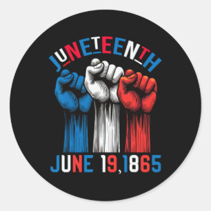 Juneteenth Red White Blue Flag Colors 19 June 1865 Classic Round Sticker