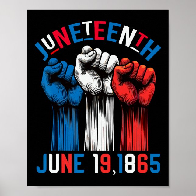 Juneteenth Red White Blue Flag Colours 19 June 186 Poster (Front)