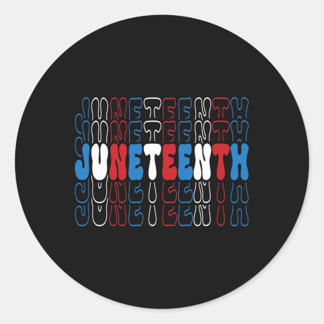 Juneteenth Red White Blue Flag Colours 1  Classic Round Sticker (Front)