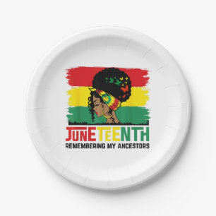 Juneteenth Remembering My Ancestors Celebrate Blac Paper Plate