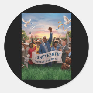 Juneteenth Represents Freedom And Hope For A New Classic Round Sticker