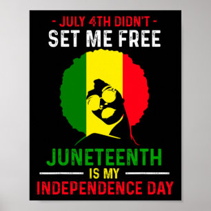 Juneteenth Set Free Black African American Flag Pr Poster