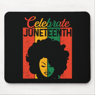 Juneteenth Shirt Afro Black Women 1865 Independenc Mouse Pad