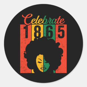 Juneteenth Shirt Black Women Celebrate 1865 Indepe Classic Round Sticker
