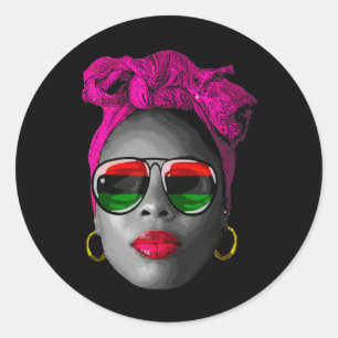 Juneteenth Shirts Women Drug Afro Doll Queen Black Classic Round Sticker