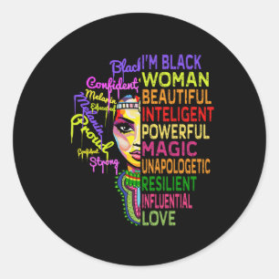 Juneteenth Shirts Women History Month Black Girl M Classic Round Sticker