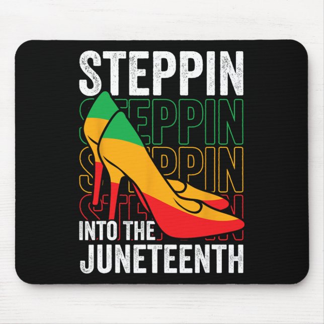 Juneteenth Shoes Steppin Into African American Bla Mouse Pad (Front)