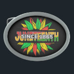 Juneteenth Sunflower 1865 Emancipation Belt Buckle<br><div class="desc">A simple sunflower design for African Americans,  Africans,  and those proud of their African roots. It can be gifts for Juneteenth,  Black history month,  MLK day,  and parties celebrating civil rights.

The design was inspired by the BHM colours and sunflower symbol common in 1865 emancipation designs.</div>