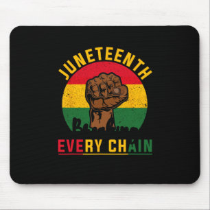 Juneteenth Tee Men White Breaking Every Chain Free Mouse Pad