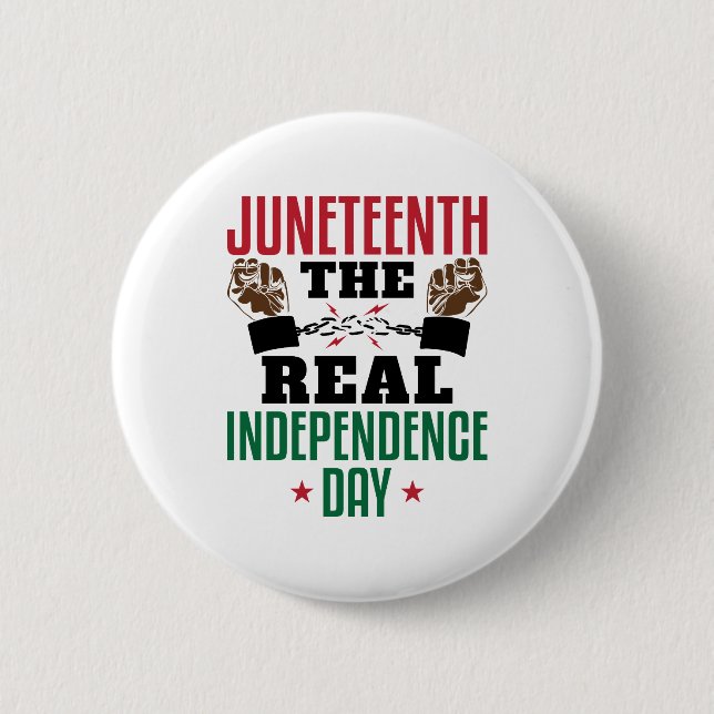 Juneteenth The Real Independence Day 2 Inch Round Button (Front)