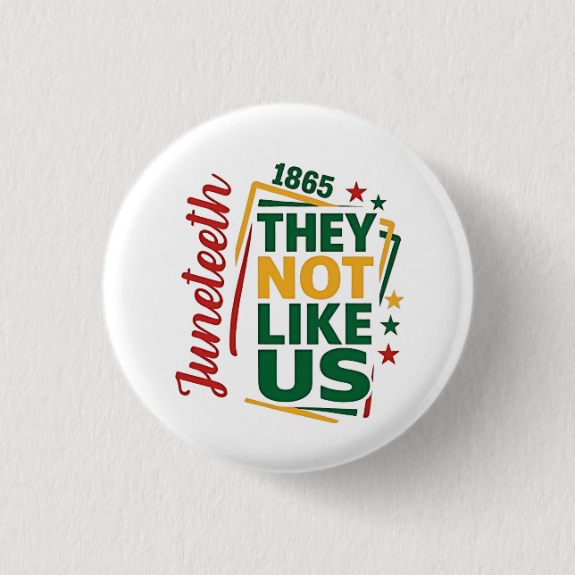 Juneteenth They Not Like Us 1865 Black History  1 Inch Round Button (Front)
