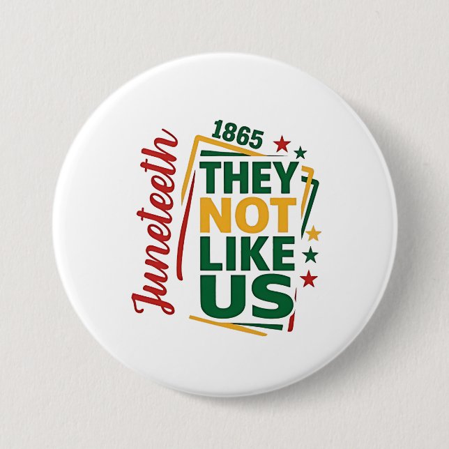 Juneteenth They Not Like Us 1865 Black History  3 Inch Round Button (Front)