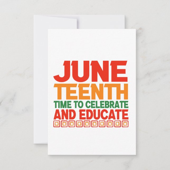 Juneteenth Time to Celebrate And Educate Black   Thank You Card (Front)