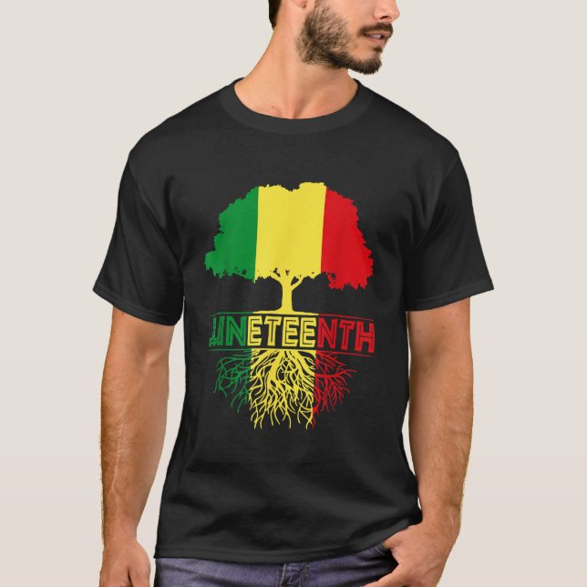 Juneteenth Tree African Root Afro Proud Black June T-Shirt (Front)