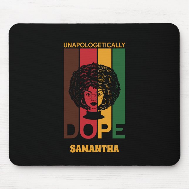 Juneteenth | Unapologetically Dope | Afro Woman Mouse Pad (Front)