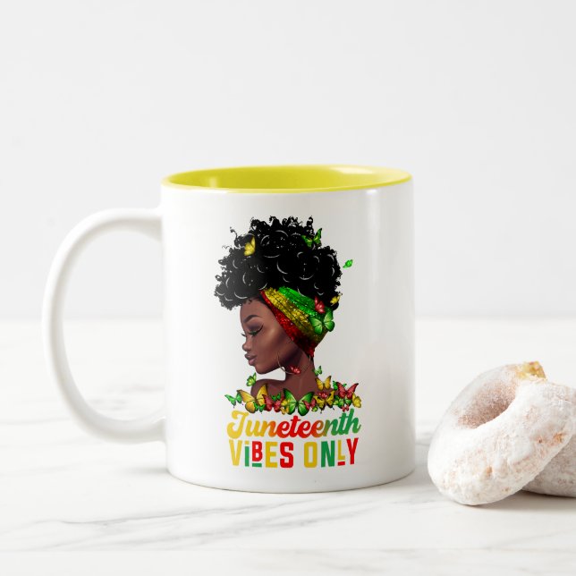 Juneteenth Vibes Coffee Mug (With Donut)