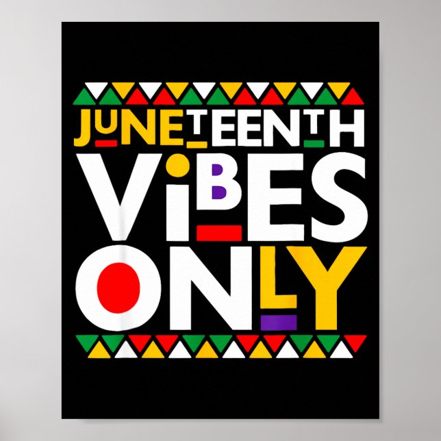 Juneteenth vibes only 1865 african american men poster (Front)