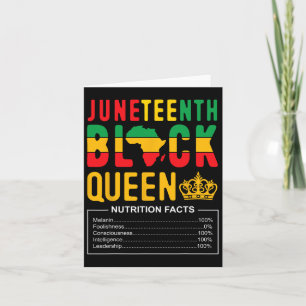 Juneteenth Women Black Queen Nutritional Facts 186 Card