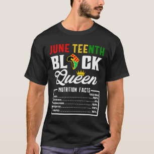 Juneteenth Womens Black Queen Nutritional Facts Fr T-Shirt