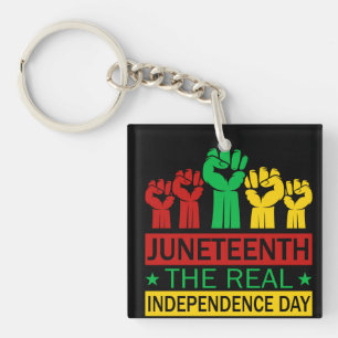 Juneteenth Word Art Pan Africa Colours  Keychain