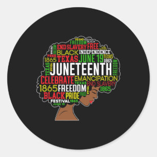 Juneteenth Word Cloud Black Freedom Black History  Classic Round Sticker