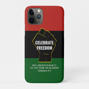 Juneteeth CELEBRATE FREEDOM Customizable Scripture iPhone 11 Pro Case