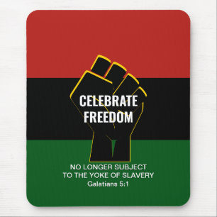 Juneteeth CELEBRATE FREEDOM Customizable Scripture Mouse Pad