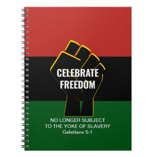 Juneteeth CELEBRATE FREEDOM Customizable Scripture Notebook