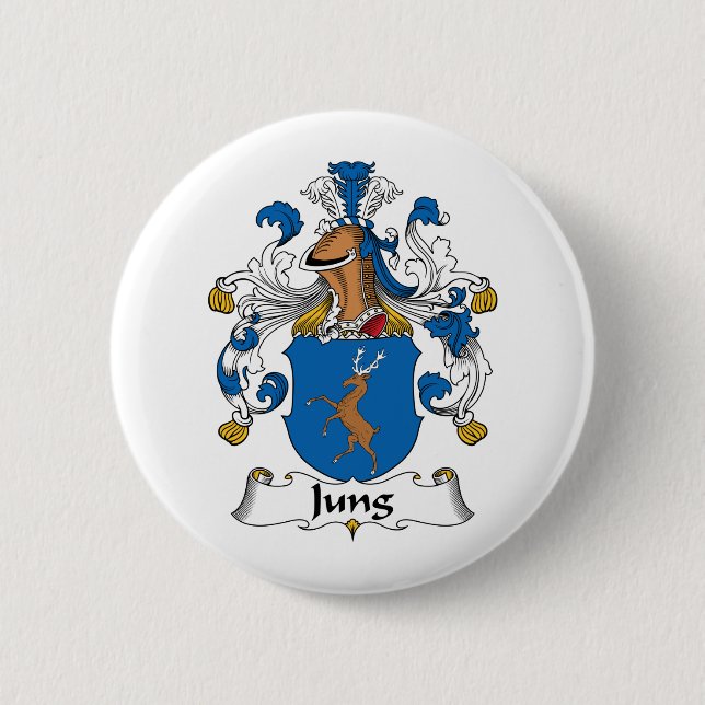 Jung Family Crest 2 Inch Round Button (Front)