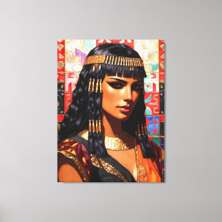 Junge Königin Cleopatra Farbige Porträtkunst Canvas Print