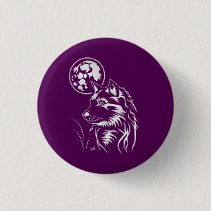 junger träumender Wolf 1 Inch Round Button