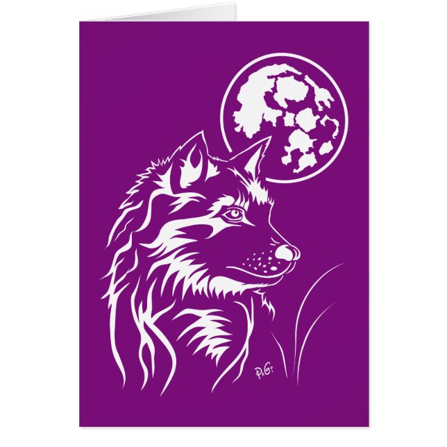 junger träumender Wolf Grusskarte (Front)