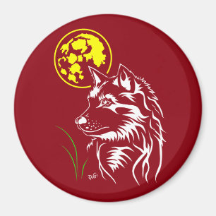 junger träumender Wolf Magnet