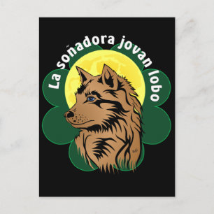 junger träumender Wolf Postkarte Postcard