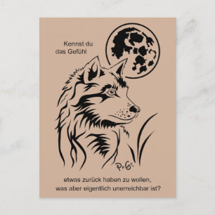 junger träumender Wolf Postkarte Postcard