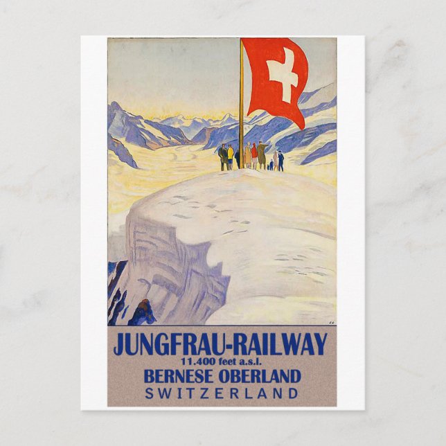 Jungfrau Railway, Bernese Oberland, Switzerland Postcard (Front)