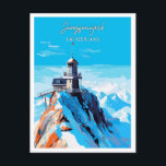 Jungfraujoch Switzerland vintage travel Postcard<br><div class="desc">Jungfraujoch Switzerland vintage travel place illustration</div>
