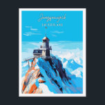 Jungfraujoch Switzerland vintage travel Postcard<br><div class="desc">Jungfraujoch Switzerland vintage travel place illustration</div>