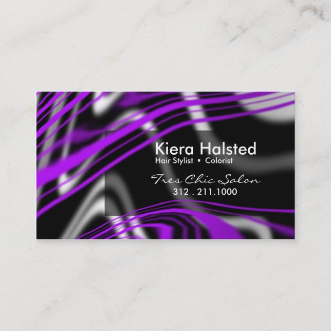 Jungle-1 Business Card (purple/black) (Front)