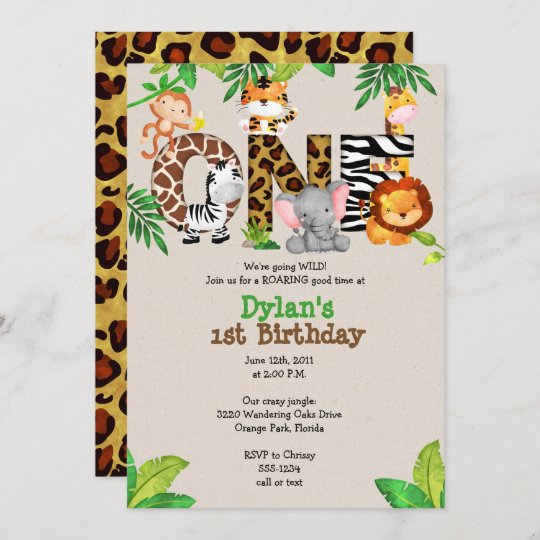 Jungle 1st Birthday Party Invitations Zazzle Ca