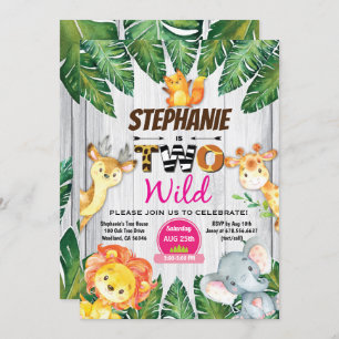 Jungle 2e anniversaire invitation Un zoo safari po