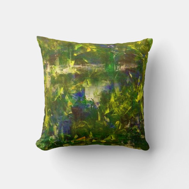 Jungle Abstract Throw Pillow (Front)